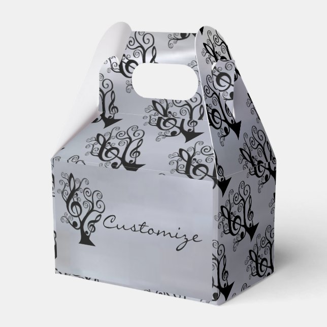 Schachtel für Schwarz-Silber-Musik-Treble-Clef-Tre Geschenkschachtel (Vorderseite)