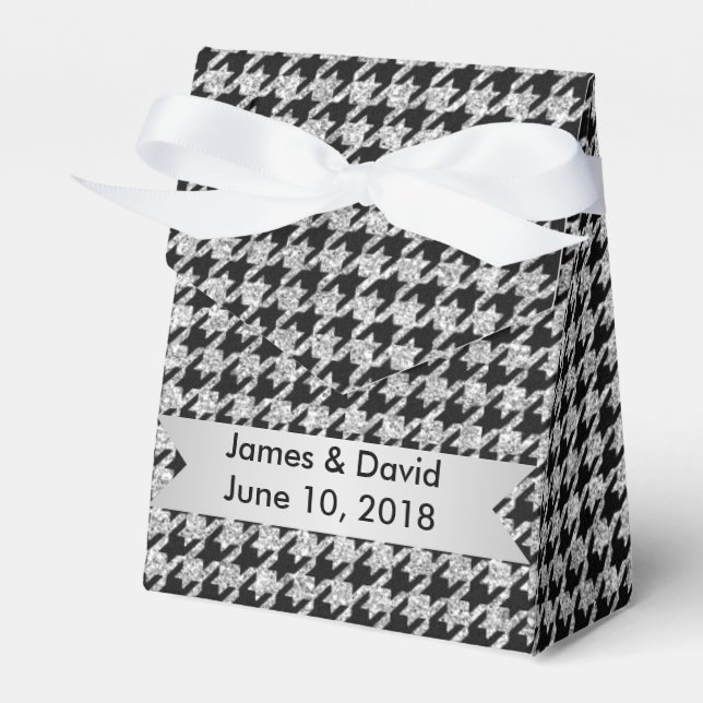 Schachtel für Silver und Black Herringbone Geschenkschachtel (Vorderseite)