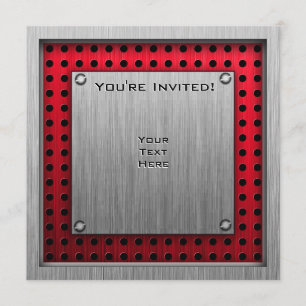 Schachtel; gebürstetes Aluminium-Aussehen Einladung