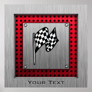 Schachtel; gebürstetes Aluminium-Aussehen Poster