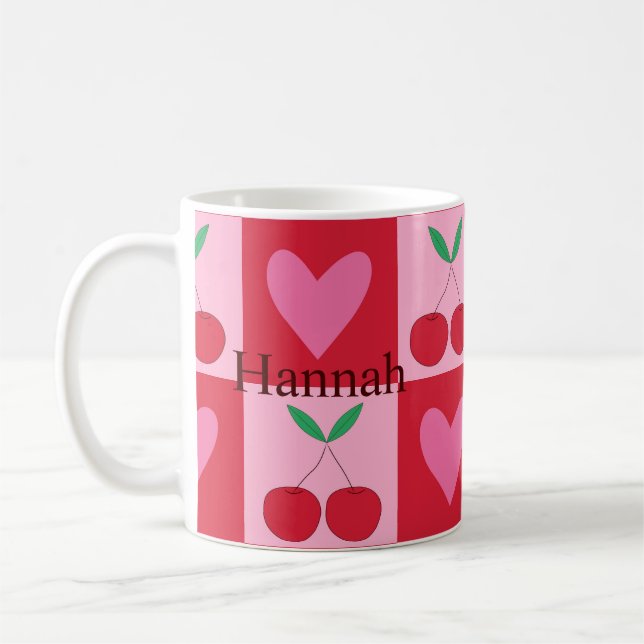 Schachtel mit rosa Herz-Individuelle Name Kaffeetasse (Links)