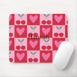 Schachtel mit rosa Herz-Individuelle Name Mousepad
