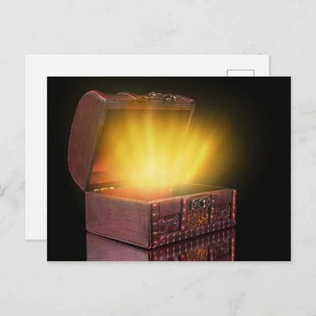 Schachtel mit Schätzen Postkarte (Vorne/Hinten)