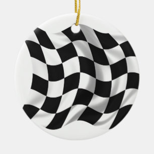 Schachtel - Racing Flag Keramik Ornament