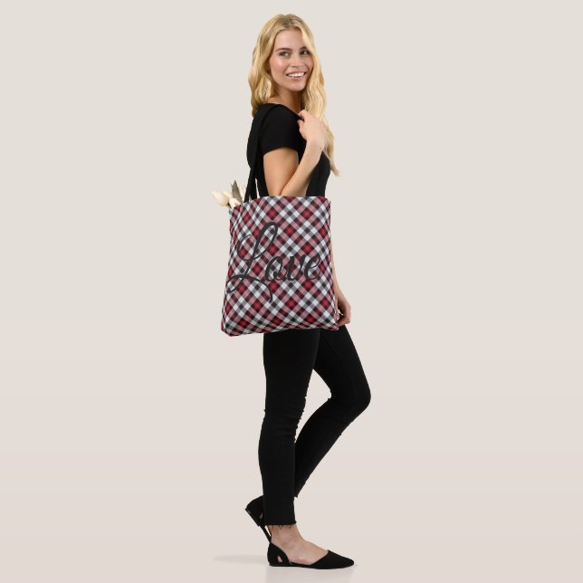 Schachtel Rot/Schwarz Tasche "Liebe" (Am Model)