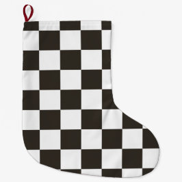 Schachtel (Schwarz und Weiß) (Muster des Schachbre Großer Weihnachtsstrumpf
