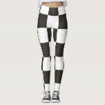 Schachtel (Schwarz und Weiß) (Muster des Schachbre Leggings<br><div class="desc">Dieses Design verfügt über eine schwarz-weiße Schachflagge, die typischerweise im Motorsport verwendet wird, um das Ziel anzuzeigen. Die Flagge wird oft mit dem Gewinner eines Rennens in Verbindung gebracht, da sie die ersten sind, die an der Schachflagge vorbeifahren. Das Muster kann auch durch ein Schachbrett beeinflusst werden, das zum Spielen...</div>