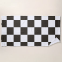 Schachtel (Schwarz und Weiß) (Muster des Schachbre Strandtuch