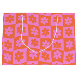 Schachtelhaltig, rosa und orange Blume Große Geschenktüte