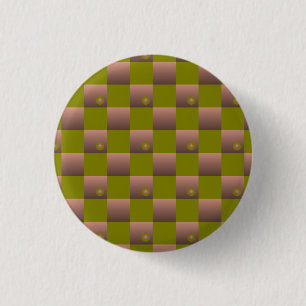 Schachtelmuster in braun und olivgrün button