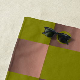 Schachtelmuster in braun und olivgrün strandtuch