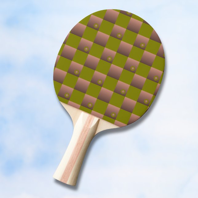 Schachtelmuster in braun und olivgrün tischtennis schläger (Von Creator hochgeladen)
