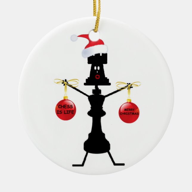 Schachtweihnachtszeit Keramikornament (Vorne)