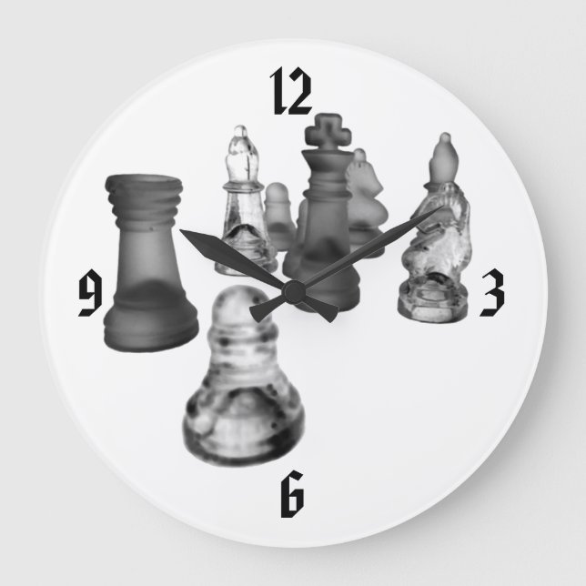 Schachuhr Große Wanduhr (Vorderseite)