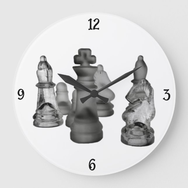 Schachuhr Große Wanduhr (Vorderseite)