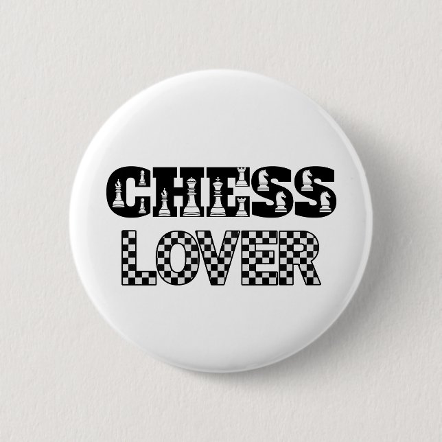 Schachwortwörsche Schwarze Buchstaben Lover Board  Button (Vorderseite)