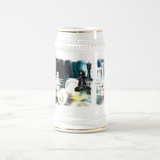 Schachzug-Bier Stein Bierglas