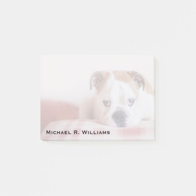 Schade-Englisch-Bulldog-Welpe Post-it Klebezettel (Vorderseite)