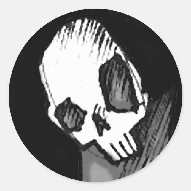 Schädel 14 runder aufkleber (Vorderseite)