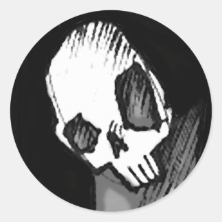 Schädel 14 runder aufkleber