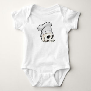 Schädel als Koch mit Koch Hut Baby Strampler