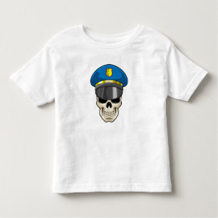 Schädel als Polizeibeamter mit Polizeihut Kleinkind T-shirt