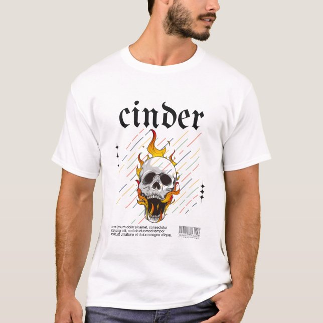 Schädel am Feuer T-Shirt (Vorderseite)