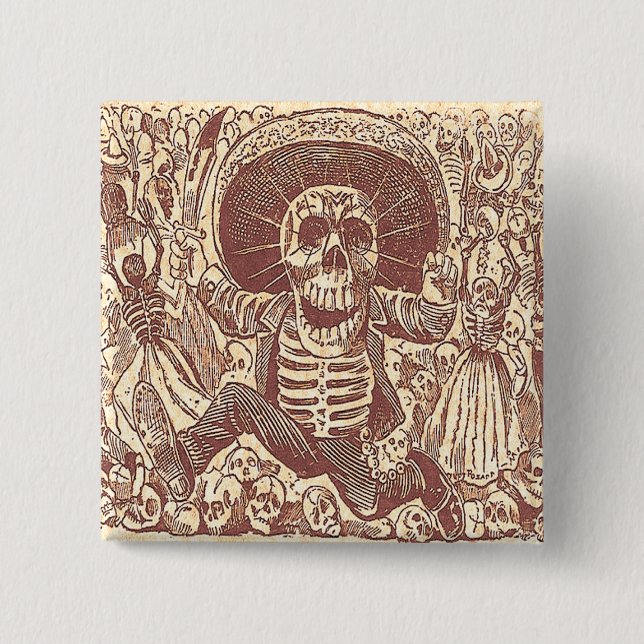 Schädel aus Oaxaca, La Calavera Oaxaqueña Button (Vorderseite)