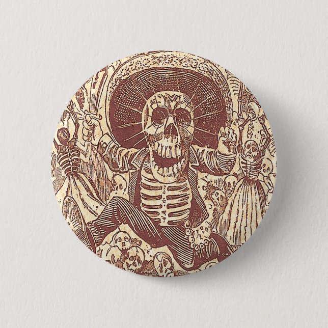 Schädel aus Oaxaca, La Calavera Oaxaqueña Button (Vorderseite)