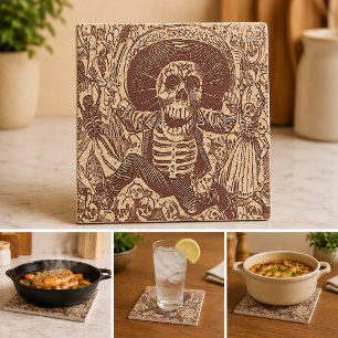 Schädel aus Oaxaca, La Calavera Oaxaqueña Fliese