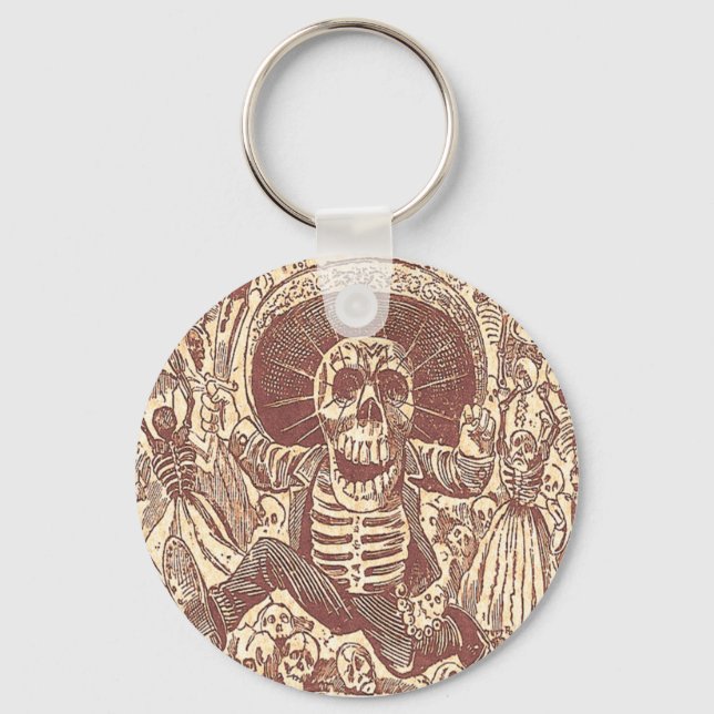 Schädel aus Oaxaca, La Calavera Oaxaqueña Schlüsselanhänger (Vorderseite)