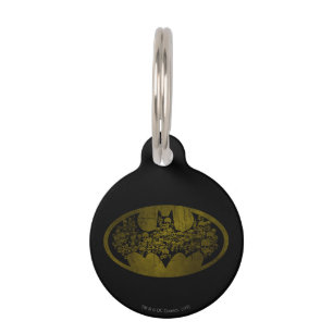 Schädel Batman-Symbol- im Schläger-Logo Haustiermarke