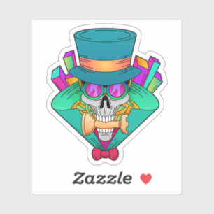 Schädel beim Schach mit Schachstück Rook Aufkleber