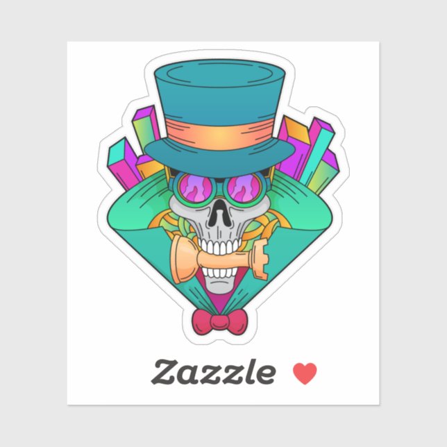 Schädel beim Schach mit Schachstück Rook Aufkleber (Blatt)