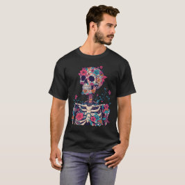 Schädel Blumen Grafik Dunkle Ästhetik Gothic T-Shi T-Shirt