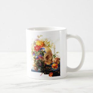 Schädel-Blumenstrauß-Tasse Kaffeetasse
