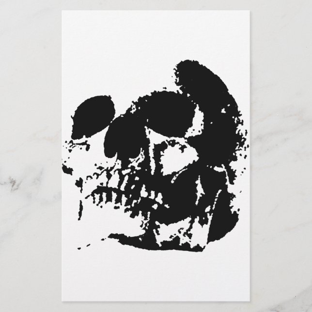 Schädel Briefpapier (Vorderseite)