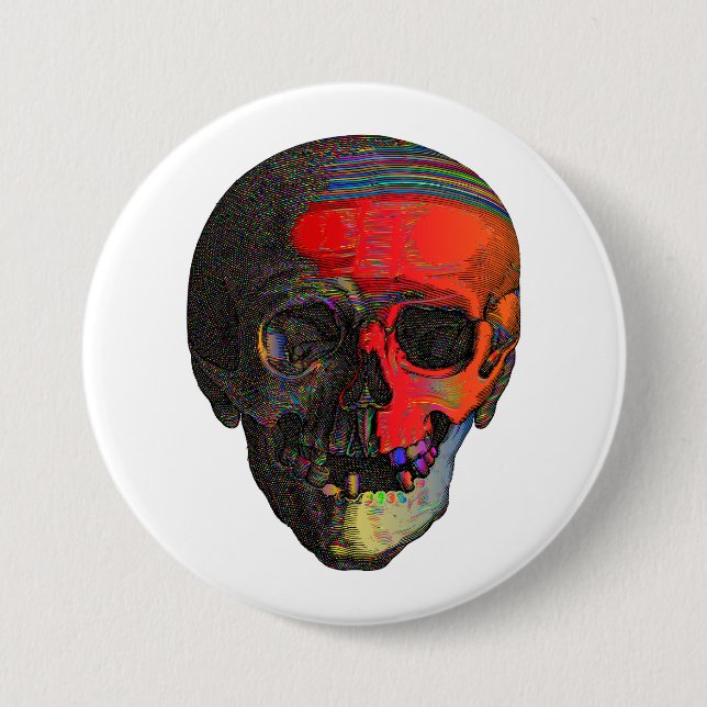 Schädel Bunt Button (Vorderseite)