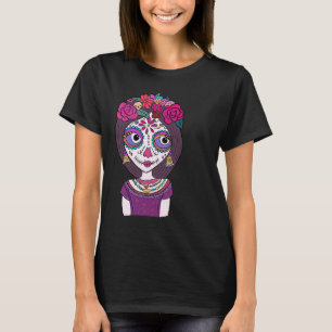 Schädel Calavera Mexikanische Catrina Dia de Muert T-Shirt