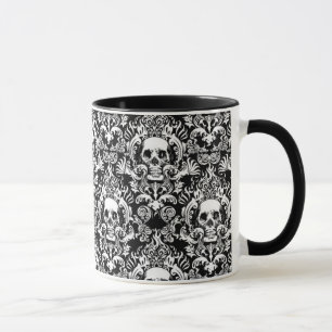 Schädel-Damast-Tasse Tasse