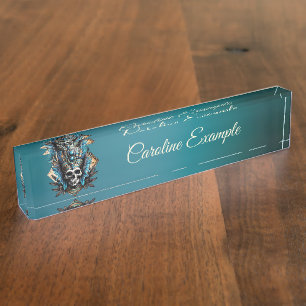 Schädel, der die mystische Aura verkörpert Namensplakette