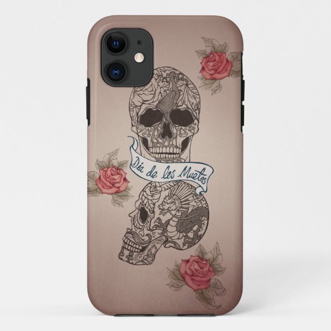 Schädel Dia De Los Muertos Sugar Case-Mate iPhone Hülle (Rückseite)