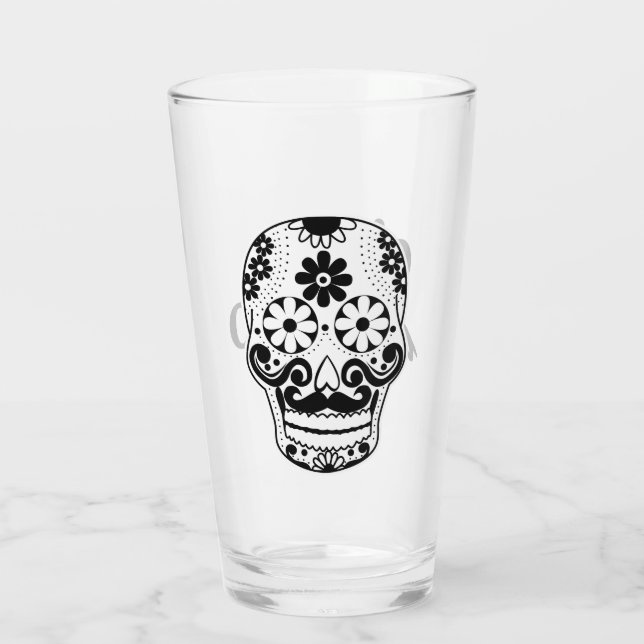Schädel Dia de Los Muertos Sugar Glas (Rückseite)