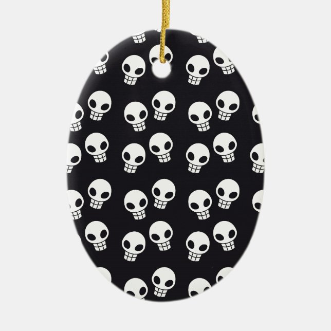 Schädel-Druck Keramik Ornament (Vorne)