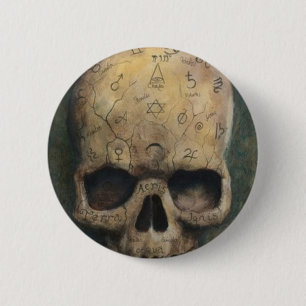 Schädel einer Hexe Button