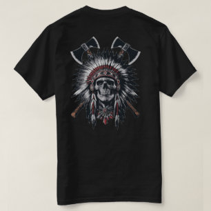 Schädel eines indianischen Häuptlings mit gekreuzt T-Shirt
