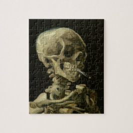 Schädel eines Skeletts mit brennender Zigarette Puzzle