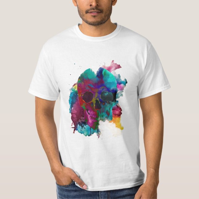 Schädel,- Explosion der Tinte ,(Skull -, Ink T-Shirt (Vorderseite)