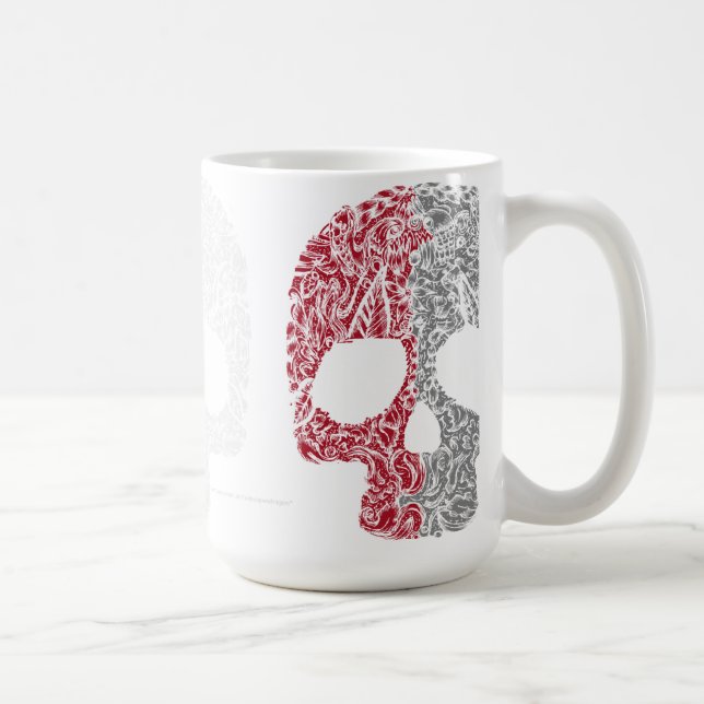 Schädel Farbiger Stil Kaffeetasse (Rechts)