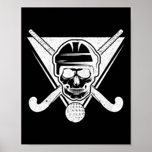 Schädel-Feldhockey-Geschenk Feldhockey-Spieler-Ges Poster